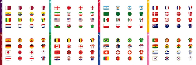 Collection of soccer tournament flags a large set of flags sorted by football competition group