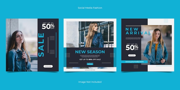 Collection of social media post banner template design