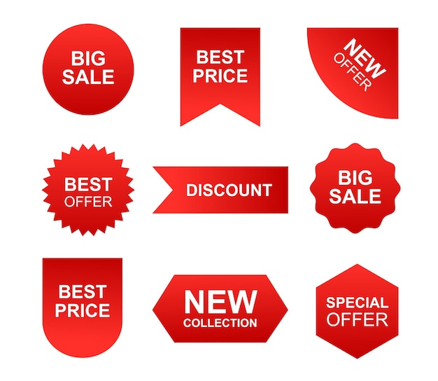 Collection of special offer label templates and discount sticker collection