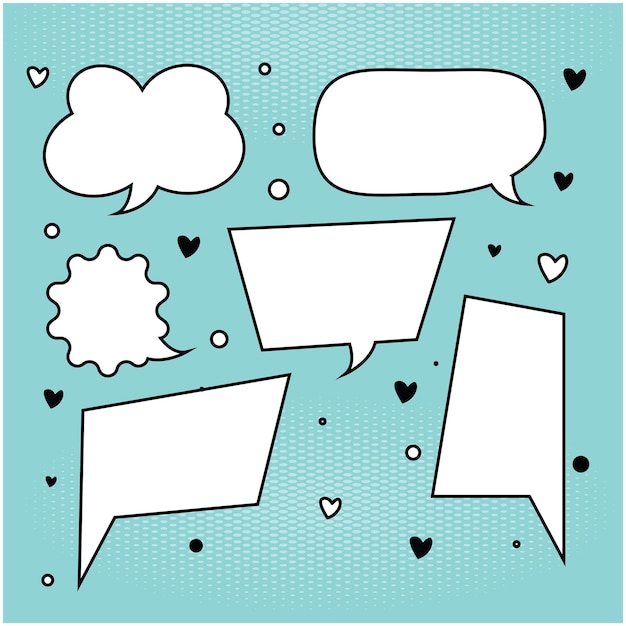 collection of speech bubble designs in classic style