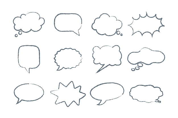 Collection of speech bubbles in retro style Icons vector