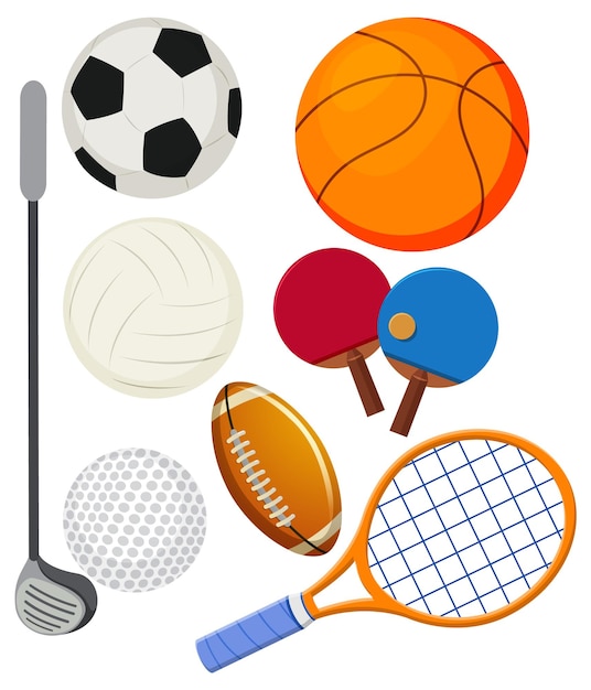 Collection of Sports Objects Vector