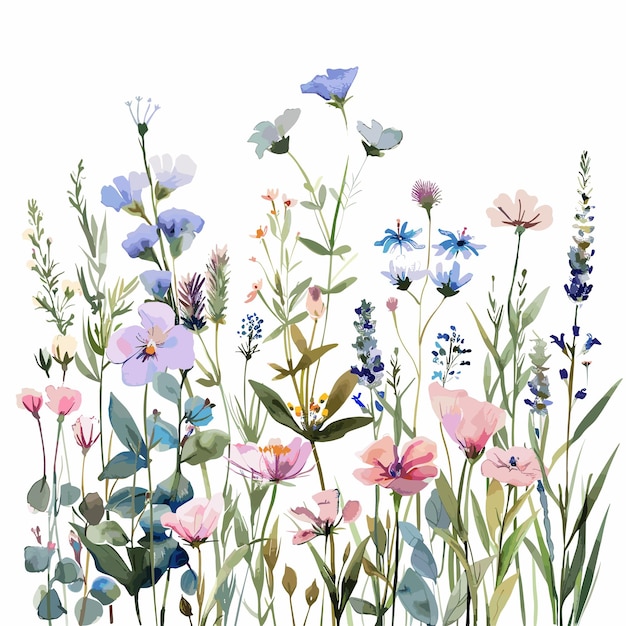 a collection of spring wild flowers