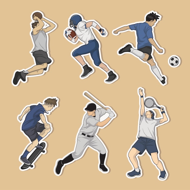 A collection of stickers for people who are exercising