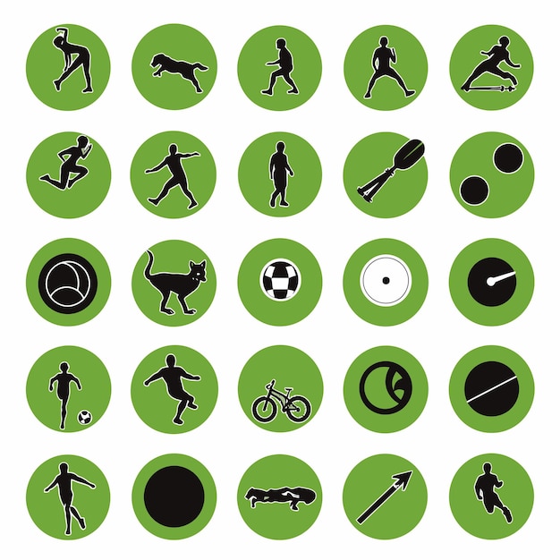 Vector a collection of stickers and sports related images