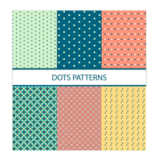 Vector collection of striped seamless geometric patterns