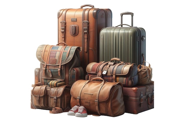 a collection of suitcases including one of the many one