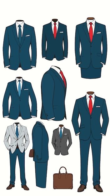 Vector a collection of suits cartoon drawing artwork illustration vector