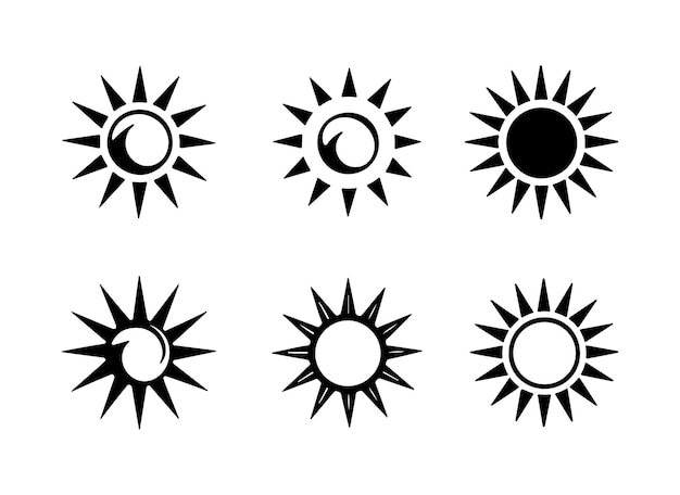 Vector collection of sun with white background