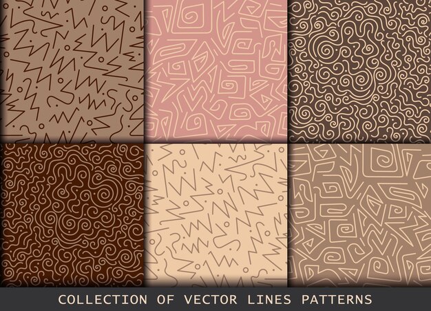 Collection of swatches memphis lines patterns