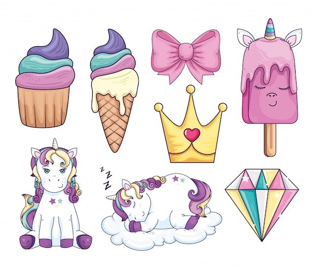 Collection of sweet and fantasy vector illustration design