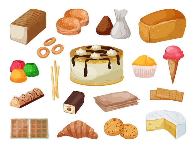 Collection of sweet pastries and desserts