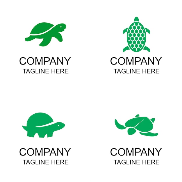 Collection of swimming turtle icons can be used for digital and print