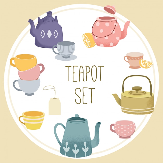 The collection of teapot set.