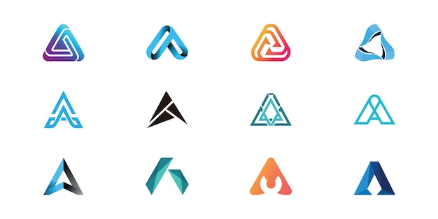 Collection of technology logo design template element Minimal unique modern creative trendy