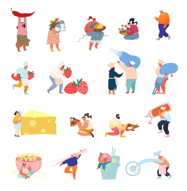 Collection of tiny characters