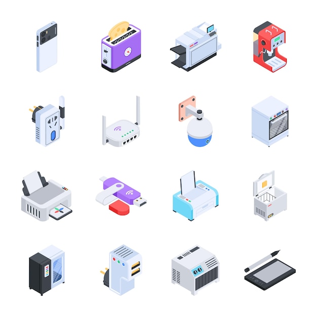 Collection of Trading Market Isometric Icons