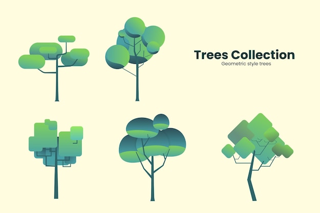 Collection of trees illustration design