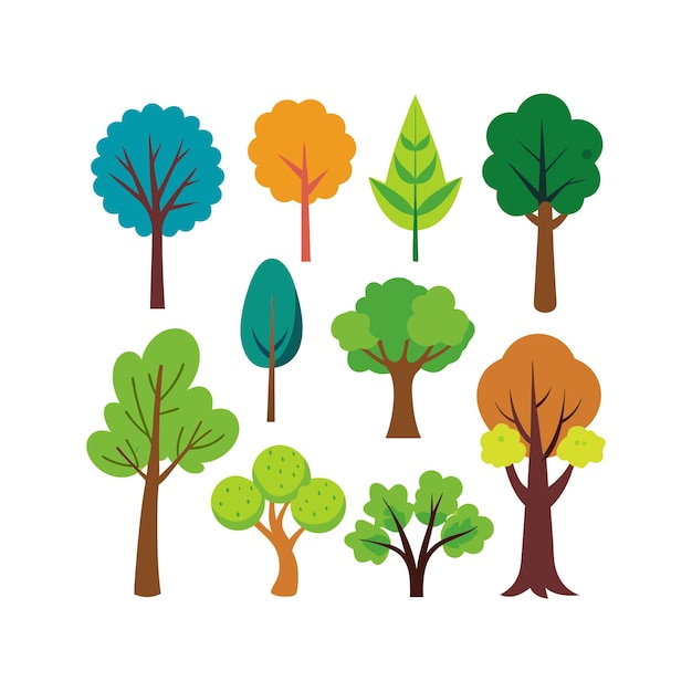 Vector a collection of trees including one that has the word quot trees quot