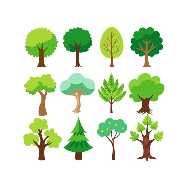 Vector a collection of trees including one that has the word quot trees quot