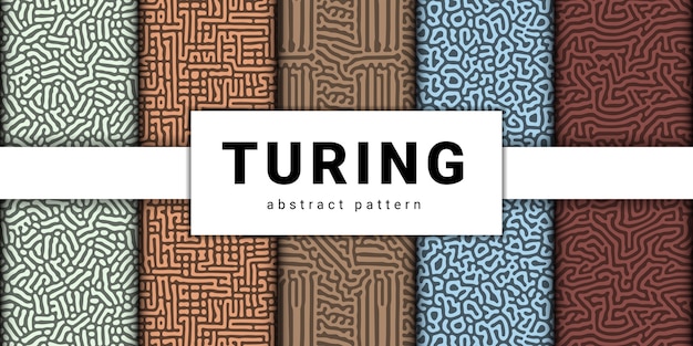 Collection of turing abstract seamless pattern.