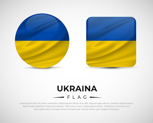 Collection of Ukraina flag emblem icon Ukraina flag symbol icon vector