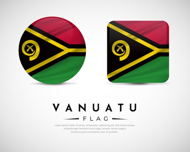 Collection of Vanuatu flag emblem icon Vanuatu flag symbol icon vector