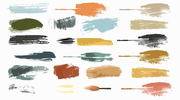 Vector collection of various brushes isolated on white background for art and design projects