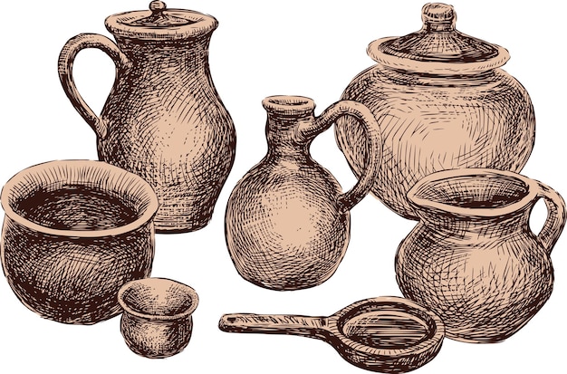 Collection of the various clayware