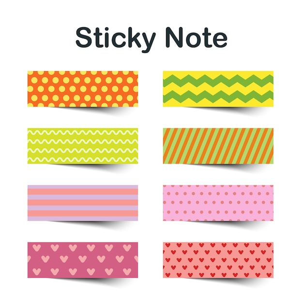 Collection of various sticky note  illustration.