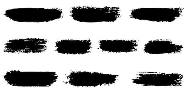 Collection of vector brush hand drawn graphic element. Set of vector brush strokes isolated on white background. vector illustration.