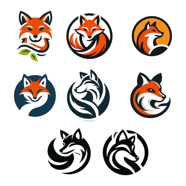 A Collection of Vector Fox Logo Illustration