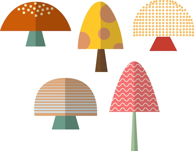 a collection vector of mushroom