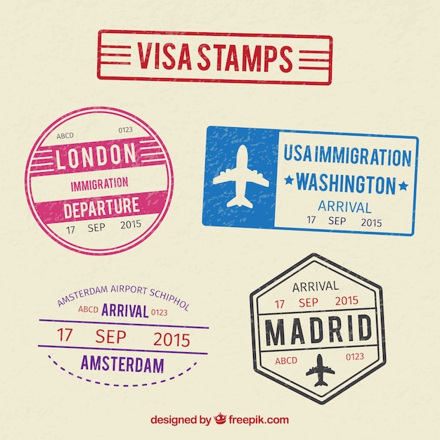 Collection of visa stamps