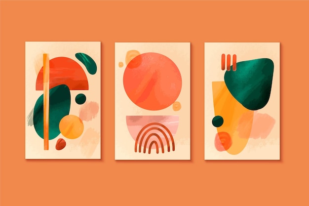 Collection of watercolor abstract covers