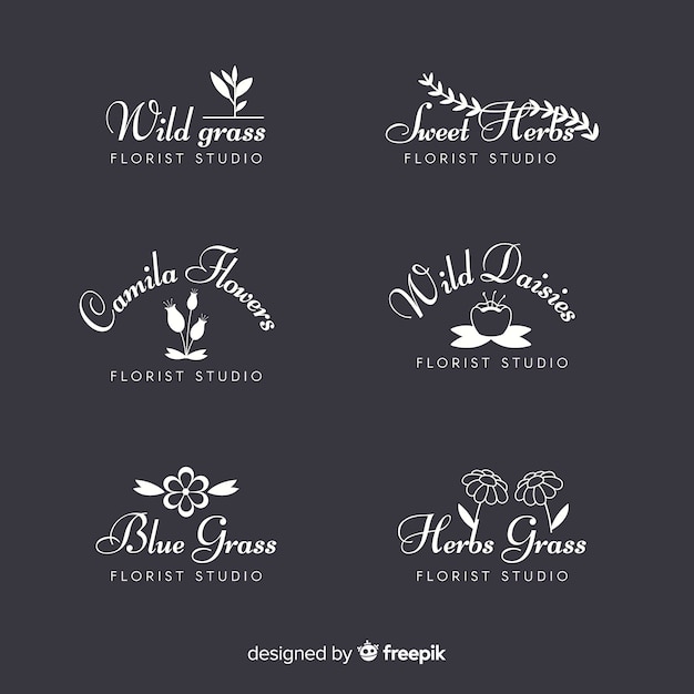 Collection of  wedding florist logos