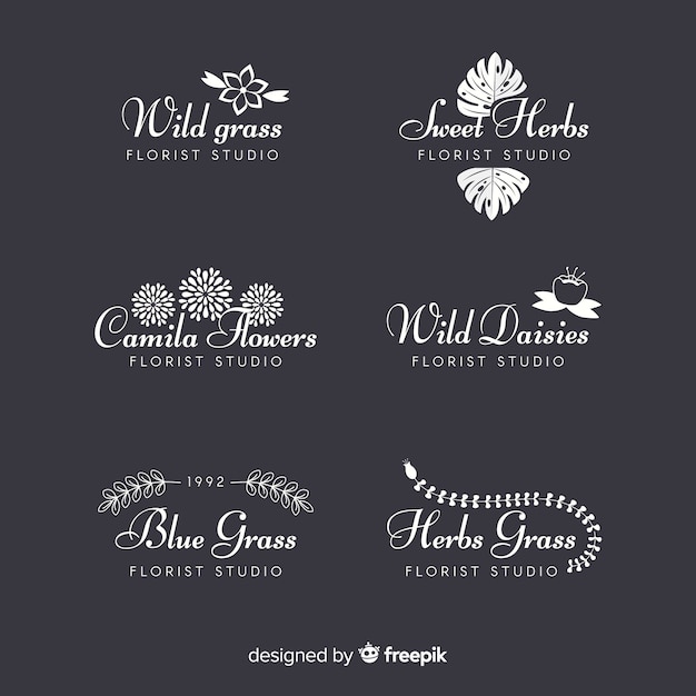 Collection of  wedding florist logos