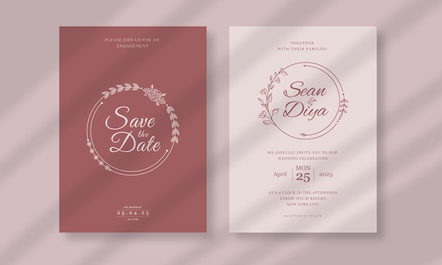 collection of wedding invitation card template