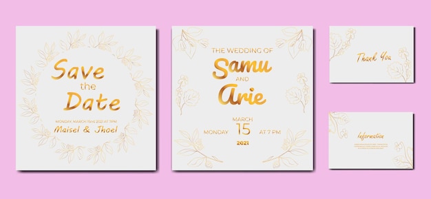 collection of wedding invitation flower