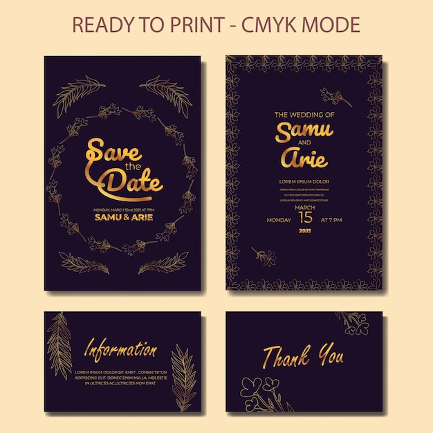 collection of wedding invitation