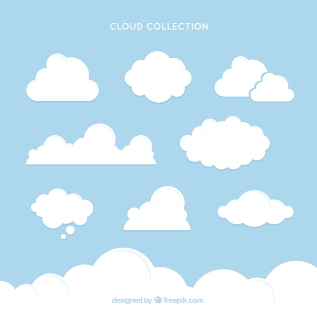 Collection of white cloud with different sizes