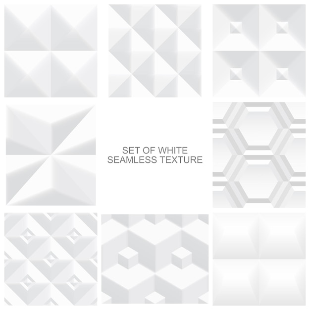 Collection of white geometric textures