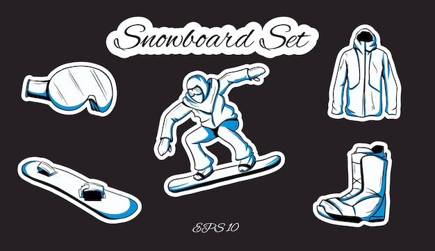 Collection of winter sport illustration