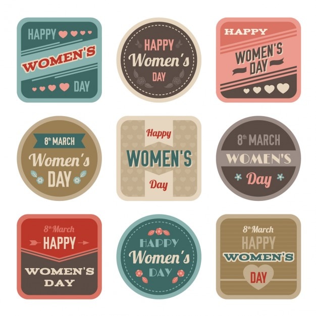 Collection of Womens day labels