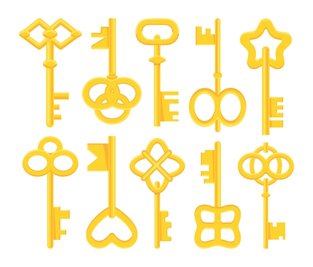 Collection of yellow keys.