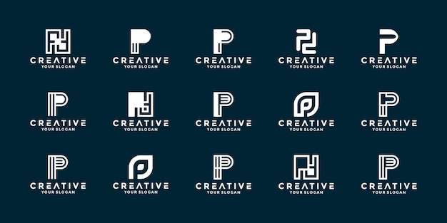 Collections abstract letter P logo design business logotype