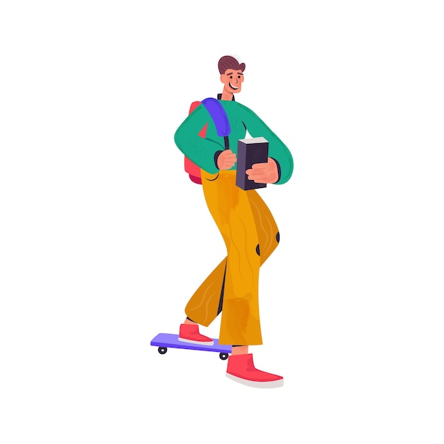 College Boy character illustration