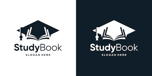 College Graduation cap Campus Education logo design with book graphic vector illustration Symbol icon creative