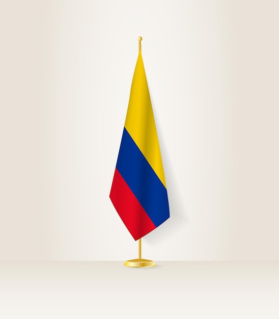 Colombia flag on a flag stand