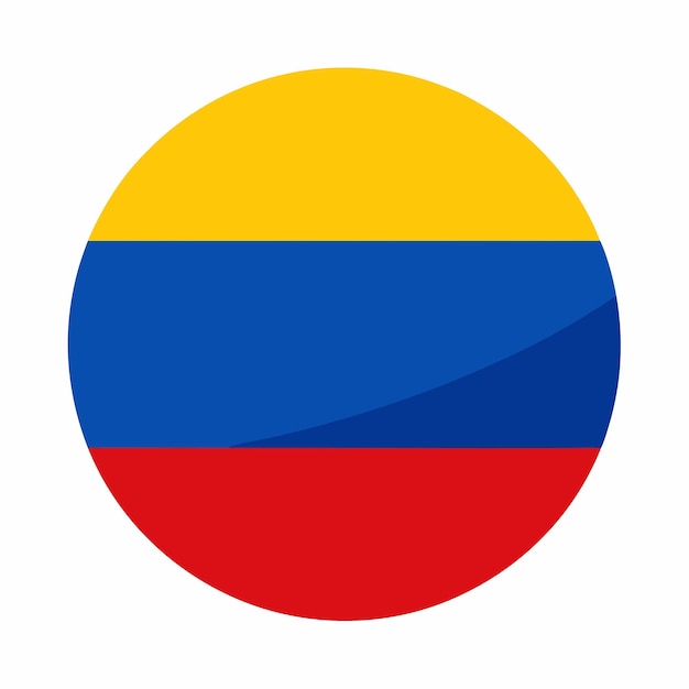 Vector colombia flag illustration on white background